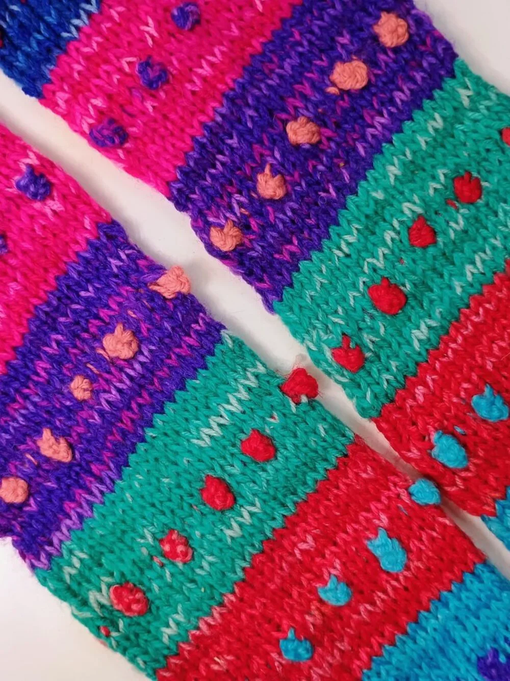 Handmade Wool Booties Warmers Multicolor Andean Cusco Winter